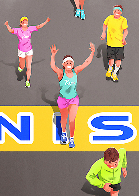 전신 PSD 여자 남자 도로 일러스트 여러명 상반신 성인 운동복 달리기 만세 하반신 생활체육 마라톤 골인 결승선 완주 성인만 국내일러스트 옷 길 다수 교통시설 모션 사람 경기 운동 육상스포츠 파일형식