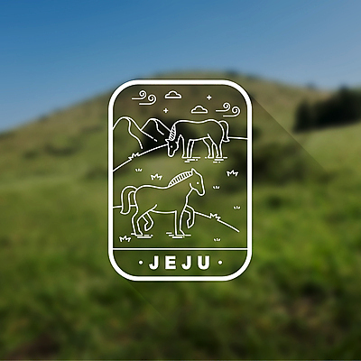 구름 두마리 라인일러스트 일러스트 초원 사람없음 제주도 라벨 말_동물 국내일러스트 AI파일 자연요소 2 포유류 프레임 한국 파일형식 벡터