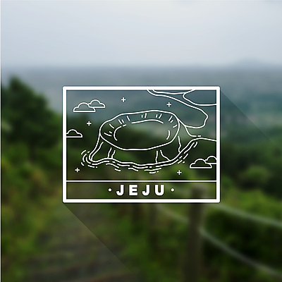 구름 라인일러스트 일러스트 사람없음 제주도 라벨 성산일출봉 국내일러스트 AI파일 자연요소 프레임 한국 서귀포 파일형식 벡터