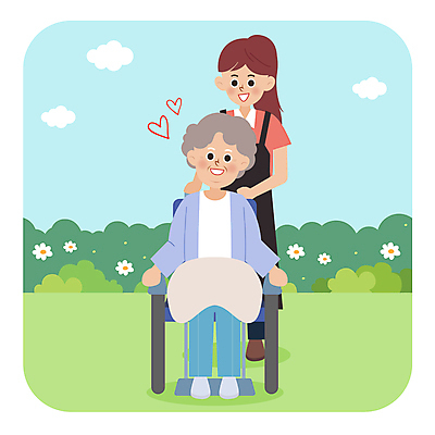 전신 구름 여자 노년 꽃 할머니 일러스트 서기 앉기 성인 두명 하트 풀 밀기 휠체어 요양 노인요양 요양보호사 돌봄 여자만 돌봄서비스 돌보미 국내일러스트 AI파일 자연요소 모양 식물 직업 모션 사람 간호 서비스 파일형식 벡터