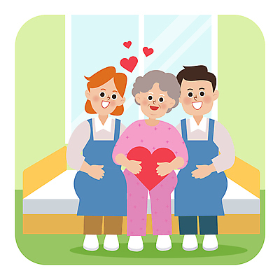 전신 여자 노년 남자 할머니 일러스트 창문 들기 앉기 성인 세명 하트 침대 요양 요양원 노인요양 요양보호사 돌봄 돌봄서비스 돌보미 국내일러스트 AI파일 모양 직업 가구 모션 사람 간호 서비스 파일형식 벡터
