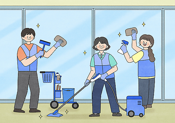 전신 PSD 여자 남자 일러스트 창문 들기 성인 세명 파란색 사무실 깨끗함 청결 카트 청소도구 양동이 고무장갑 분무기 청소기 걸레 닦기 청소부 대청소 성인만 청소업체 국내일러스트 직업 컬러 장갑 컨셉 비즈니스 모션 사람 전자제품 도구 위생 청소 고무 파일형식