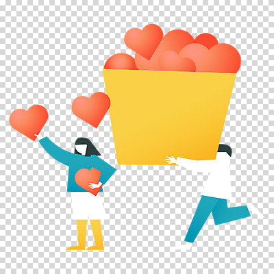 전신 편집이미지 여자 남자 사랑 서기 들기 누끼 성인 두명 상자 걷기 하트 도움 주기 PNG 성인만 구호활동 모양 감정 컨셉 모션 사람 파일형식