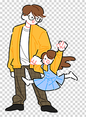 전신 편집이미지 여자 남자 어린이 누끼 소녀 성인 두명 손들기 손잡기 점프 주먹 육아 PNG 부녀 딸 가족 모션 사람 아빠 파일형식