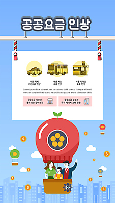 템플릿 여자 남자 포스터 어린이 하늘색 버스 소녀 성인 건물 세명 새싹 동전 열기구 상승 택시 전철역 포스터템플릿 비용 공공요금 이미지템플릿 AI파일 식물 건축물 육상교통 컨셉 돈 항공교통 승용차 자동차 대중교통 사람 경제 파란색 역 요금 파일형식 벡터