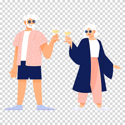 전신 편집이미지 여자 노년 남자 와인잔 미소 들기 누끼 두명 선글라스 노부부 건배 PNG 노인만 부부 안경 술잔 모션 표정 사람 성인 성인만 파일형식