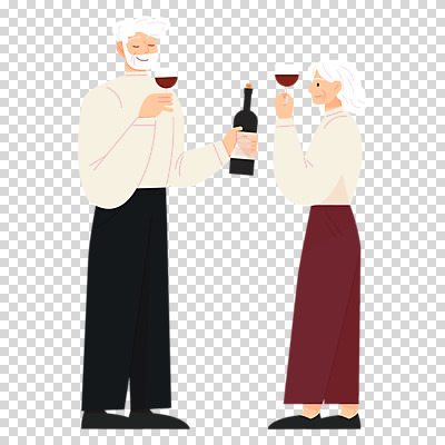 전신 편집이미지 여자 노년 남자 들기 누끼 두명 와인 눈감음 노부부 와인병 PNG 시음 노인만 부부 모션 병_용기 주류 사람 성인 성인만 파일형식