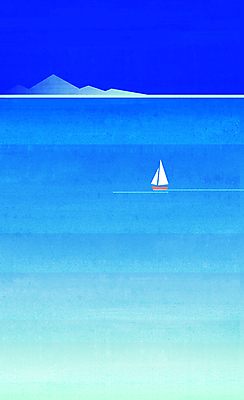 바다 백그라운드 일러스트 하늘 산 풍경 사람없음 파란색 선박 국내일러스트 AI파일 컬러 수상교통 파일형식 벡터