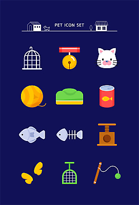 아이콘 한마리 나비 어류 사람없음 장난감 고양이 방울 털실 통조림 목줄 강아지침대 생선가시 캣타워 케이지 애묘용품 고양이낚시대 캔사료 2D아이콘 AI파일 1 곤충 포유류 장식 반려동물 수중동물 침대 실 먹이 애견용품 파일형식 벡터 반려용품