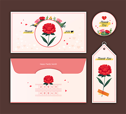 템플릿 분홍색 스티커 사람없음 꼬리표 어버이날 편지지 카네이션 가정의달 이미지템플릿 AI파일 카드프레임 기념일 꽃 컬러 프레임 라벨 5월 편지 파일형식 벡터