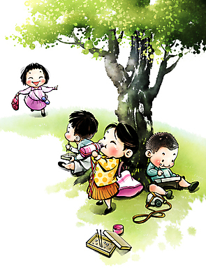 전신 PSD 나무 여학생 여자 남자 초등학생 어린이 남학생 가방 일러스트 붓터치 들기 앉기 풍경 소녀 소년 잔디 여러명 친구 걷기 식사 마시기 숲 물통 언덕 복고 도시락 봄소풍 어린이만 국내일러스트 식물 학생 잡화 음식 다수 관계 모션 사람 소풍 봄 파일형식