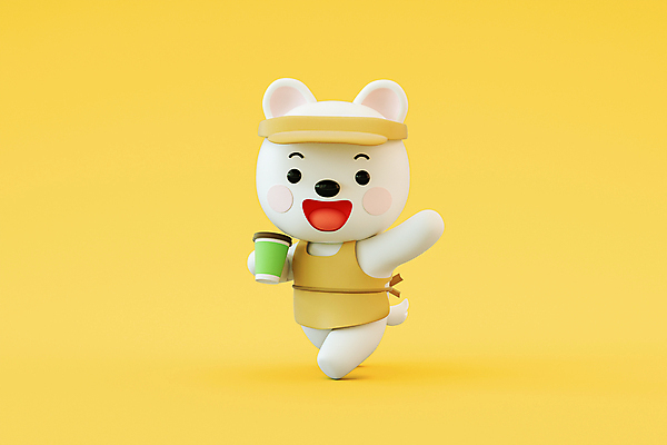 PSD 편집 편집이미지 캐릭터 모자 커피 들기 사람없음 노란색 3D소스 3D 손들기 앞치마 카페 개 강아지 커피잔 디지털합성 아르바이트 테이크아웃컵 편집3D 잡화 음료 컬러 포유류 모션 잔 컵 반려동물 상점 파일형식