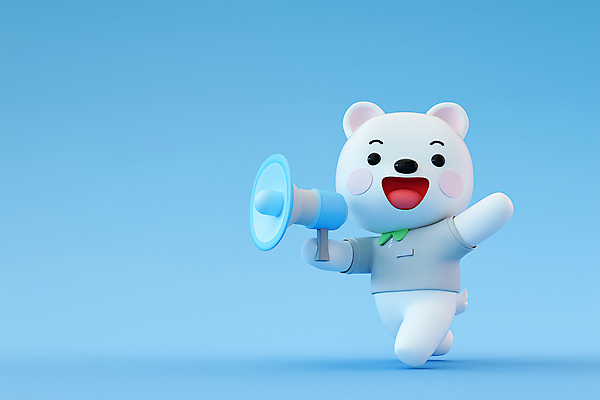 PSD 편집 편집이미지 캐릭터 하늘색 들기 이벤트 사람없음 3D소스 3D 손들기 세일 걷기 확성기 개 강아지 디지털합성 카피스페이스 편집3D 포유류 모션 파란색 반려동물 공백 파일형식