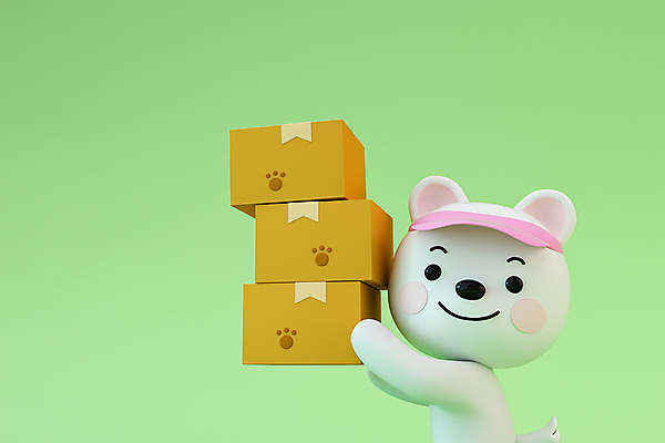 PSD 편집 편집이미지 캐릭터 모자 들기 사람없음 연두색 쇼핑 상자 3D소스 3D 개 강아지 배달원 배송 디지털합성 택배 택배상자 카피스페이스 편집3D 직업 잡화 포유류 모션 초록색 반려동물 공백 운송업 파일형식