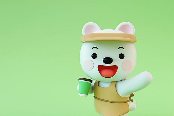 PSD 편집 편집이미지 캐릭터 모자 커피 들기 사람없음 연두색 3D소스 3D 손들기 앞치마 카페 개 강아지 커피잔 디지털합성 아르바이트 테이크아웃컵 편집3D 잡화 음료 포유류 모션 잔 컵 초록색 반려동물 상점 파일형식