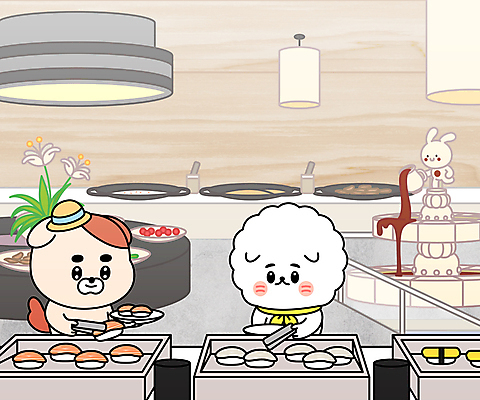 접시 음식 일러스트 집게 들기 사람없음 레스토랑 초밥 샐러드 강아지 분수 개캐릭터 뷔페 퐁듀 세계강아지의날 국내일러스트 AI파일 식기 기념일 동물캐릭터 모션 반려동물 식당 개 일본음식 파일형식 벡터