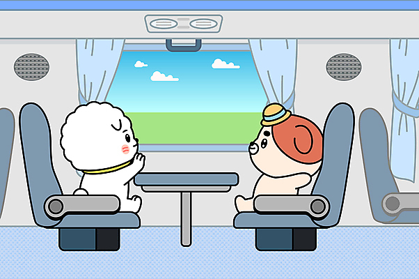 반려견 여행 의자 일러스트 창문 앉기 풍경 사람없음 기차 강아지 구경 개캐릭터 기차여행 세계강아지의날 국내일러스트 AI파일 기념일 육상교통 동물캐릭터 가구 모션 대중교통 반려동물 개 파일형식 벡터