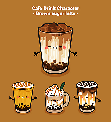 일러스트 팔벌리기 잔 빨대 사람없음 갈색 손들기 카페 머그컵 라떼 2025년 흑당버블티 흑당 흑당시럽 트렌드컬러 월간캐릭터 일러캐릭터 모카무스 AI파일 캐릭터 식기 커피 컬러 모션 컵 상점 설탕 연도 시럽 버블티 파일형식 벡터