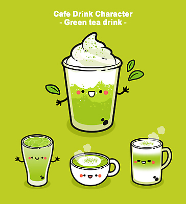 일러스트 팔벌리기 잔 사람없음 연두색 손들기 카페 머그컵 녹차 녹차라떼 월간캐릭터 일러캐릭터 AI파일 캐릭터 식기 모션 컵 초록색 차_음료 상점 라떼 파일형식 벡터