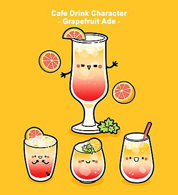 일러스트 잔 빨대 사람없음 노란색 손들기 카페 머그컵 자몽 그라데이션 자몽에이드 월간캐릭터 일러캐릭터 AI파일 캐릭터 식기 컬러 과일 모션 컵 상점 에이드 파일형식 벡터