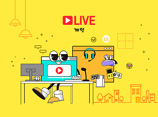 캐릭터 일러스트 앉기 사람없음 건물 컴퓨터 노란색 헤드셋 게임 게임기 마이크 이모티콘 인터넷창 소셜네트워크 크리에이터 VR기기 1인미디어 라이브커머스 국내일러스트 일러캐릭터 AI파일 직업 건축물 컬러 음향기기 인터넷 모션 놀이 전자제품 헤드폰 기계 방송 모바일쇼핑 가상현실 파일형식 벡터