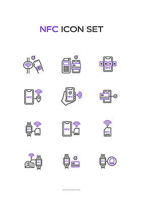 아이콘 손 모바일 무선통신 들기 신체부위 스마트폰 보라색 신용카드 메모리칩 암호 연결 라인아이콘 와이파이 결제 영수증 단말기 스마트워치 핀테크 2D아이콘 AI파일 컬러 통신 모션 사람 금융 핸드폰 스마트기기 부속품 무선인터넷 웨어러블 파일형식 벡터