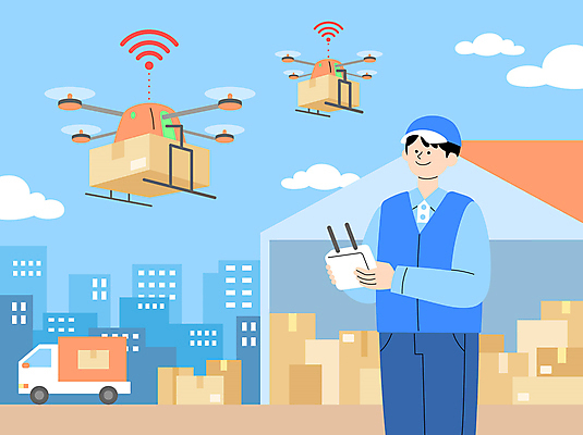 구름 남자 하늘색 일러스트 한명 들기 상반신 성인 운전 비행 택배기사 배송 택배 와이파이 드론 물류창고 원격조종 성인남자한명만 모빌리티 국내일러스트 AI파일 자연요소 1 교통수단 모션 사람 파란색 운송업 배달원 창고 무선인터넷 남자한명만 성인남자만 파일형식 벡터