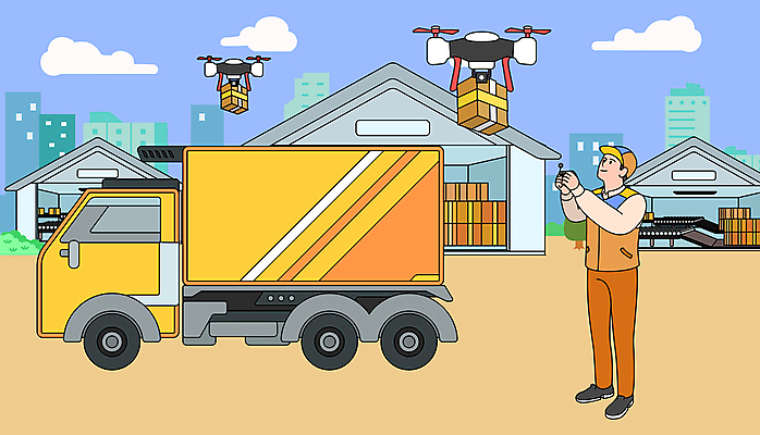 전신 남자 일러스트 한명 성인 건물 운전 트럭 올려보기 비행 택배기사 택배 택배상자 드론 물류창고 원격조종 성인남자한명만 모빌리티 국내일러스트 AI파일 1 건축물 교통수단 모션 자동차 사람 상자 운송업 배달원 창고 남자한명만 성인남자만 파일형식 벡터