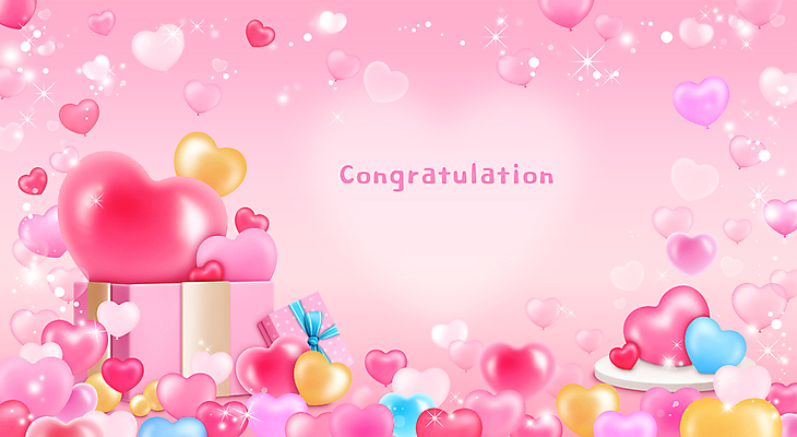 PSD 분홍색 백그라운드 일러스트 프레임 사람없음 선물상자 반짝임 하트 축하 생일 하트풍선 풍선 국내일러스트 모양 기념일 컬러 컨셉 모션 선물 상자 파일형식