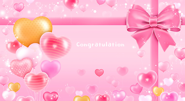 PSD 리본 분홍색 백그라운드 일러스트 프레임 사람없음 반짝임 축하 생일 하트풍선 풍선 국내일러스트 기념일 컬러 컨셉 모션 하트 파일형식