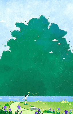 전신 PSD 구름 남자 꽃 길 백그라운드 일러스트 자연 조류 하늘 한명 풍경 잔디 초원 성인 초록색 여름 강 돌_바위 성인남자한명만 국내일러스트 자연요소 식물 동물 1 계절 컬러 사람 생태계 남자한명만 성인남자만 파일형식