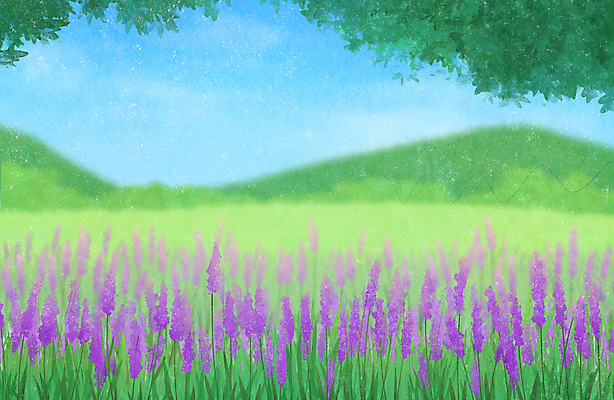 PSD 공원 꽃 일러스트 자연 산 풍경 초원 사람없음 초록색 여름풍경 풀잎 꼬리풀 국내일러스트 식물 공공시설 컬러 잎 풀_식물 생태계 파일형식 여름_계절