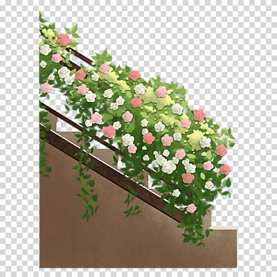 편집이미지 꽃 잎 난간 누끼 사람없음 장식 계단 PNG 식물 파일형식