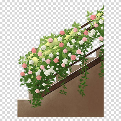 편집이미지 꽃 잎 난간 누끼 사람없음 장식 계단 PNG 식물 파일형식