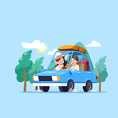 나무 구름 커플 여자 남자 여행 이동 자동차 휴가 상반신 성인 두명 여름휴가 태양 운전 승차 성인만 모션그래픽 MP4 MOV 자연요소 식물 육상교통 컨셉 관계 모션 사람 동영상 파일형식 여름_계절