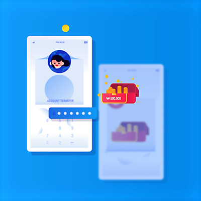 여자 남자 얼굴 지폐 돈 모바일 성인 두명 파란색 스마트폰 동전 암호 결제 계좌이체 핀테크 성인만 모션그래픽 MP4 MOV 컬러 사람 신체부위 금융 핸드폰 스마트기기 재산 동영상 파일형식