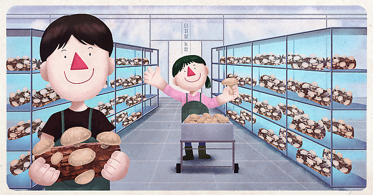 전신 PSD 여자 남자 일러스트 관리 들기 상반신 성인 두명 손들기 디지털 농사 버섯 카트 농부 통나무 편리함 버섯농장 버섯재배 성인만 스마트팜 국내일러스트 나무 직업 컨셉 농업 모션 사람 농장 파일형식