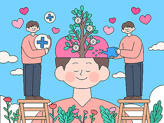 전신 나무 구름 남자 꽃 일러스트 사다리 하늘 들기 상반신 성인 치료 세명 눈감음 물뿌리개 하트 마음 명상 물주기 클리닉 치유 성인남자만 정신건강 마음건강 국내일러스트 AI파일 자연요소 모양 식물 의학 모션 건강 사람 도구 남자만 성인만 파일형식 벡터