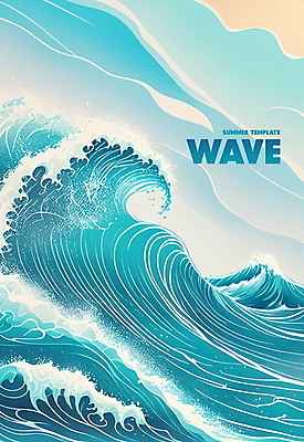 PSD 구름 템플릿 포스터 물결 파도 하늘색 사람없음 여름 웨이브 포스터템플릿 이미지템플릿 자연요소 계절 바다 파란색 파일형식