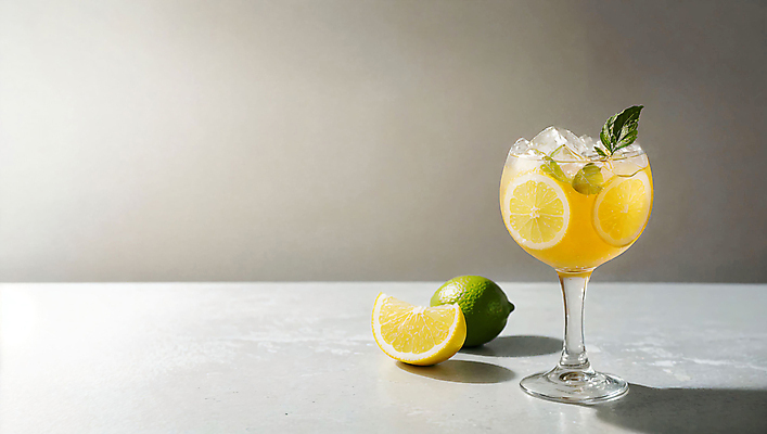 JPG 스튜디오촬영 편집이미지 조각 사람없음 노란색 칵테일 레몬 민트 칵테일잔 라임 냉음료 모히토 편집실사 AI포토 AI콘텐츠 음료 컬러 술잔 과일 주류 실내 허브 CG 파일형식