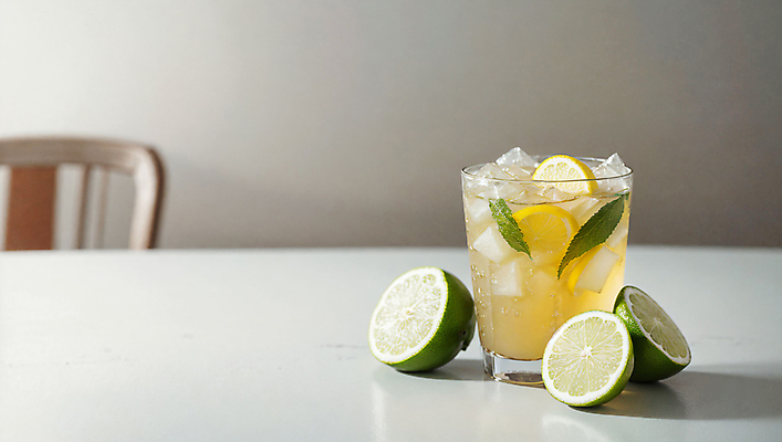 JPG 스튜디오촬영 편집이미지 의자 사람없음 노란색 칵테일 소프트포커스 레몬 민트 칵테일잔 라임 냉음료 모히토 편집실사 AI포토 AI콘텐츠 음료 컬러 가구 술잔 과일 주류 촬영기법 실내 허브 CG 파일형식