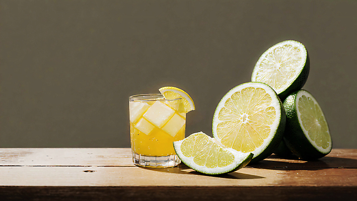 JPG 스튜디오촬영 편집이미지 조각 사람없음 노란색 칵테일 레몬 칵테일잔 라임 나무도마 냉음료 모히토 편집실사 AI포토 AI콘텐츠 음료 컬러 술잔 과일 도마 주류 실내 목재 CG 파일형식