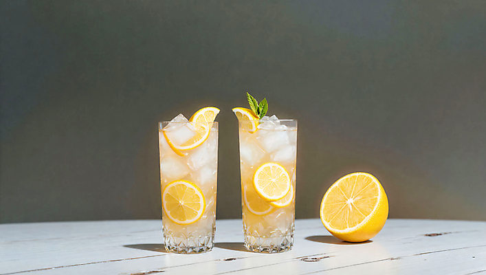 JPG 스튜디오촬영 편집이미지 잔 사람없음 노란색 칵테일 레몬 민트 냉음료 편집실사 AI포토 AI콘텐츠 식기 음료 컬러 과일 주류 실내 허브 CG 파일형식