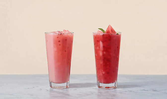 JPG 스튜디오촬영 편집이미지 잔 수박 사람없음 민트 냉음료 수박주스 편집실사 AI포토 AI콘텐츠 식기 음료 과일 실내 과일주스 허브 CG 파일형식