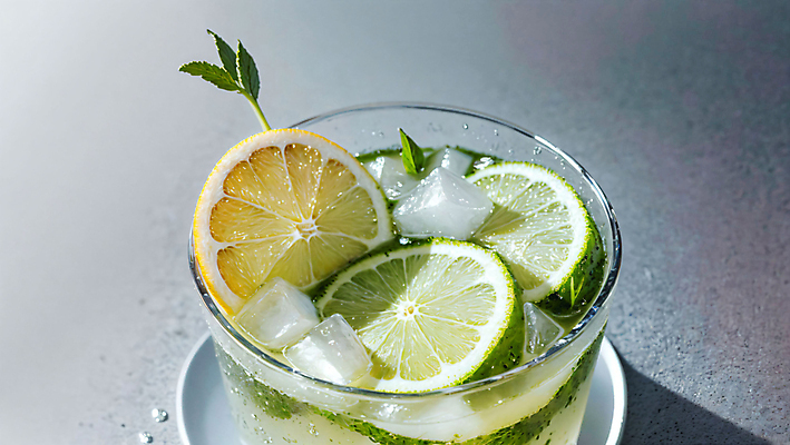 JPG 스튜디오촬영 편집이미지 근접촬영 사람없음 칵테일 레몬 라임 냉음료 모히토 편집실사 AI포토 AI콘텐츠 음료 뷰포인트 과일 주류 실내 CG 파일형식