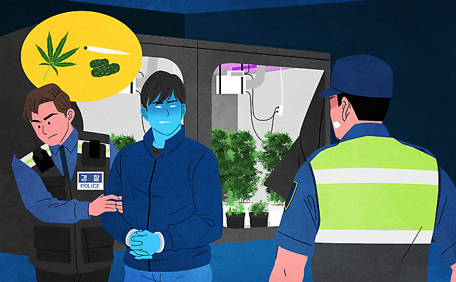 PSD 남자 일러스트 상반신 성인 세명 판매 범죄 경찰 제조 범죄인 사회이슈 검거 마약 불법 체포 성인남자만 대마초 마리화나 국내일러스트 직업 컨셉 사람 남자만 성인만 파일형식