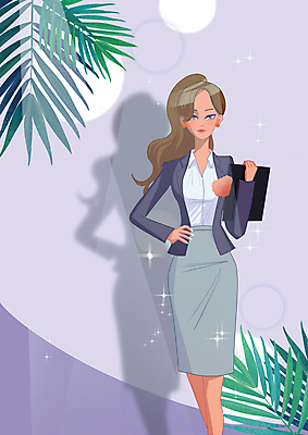 PSD 우먼라이프 긴머리 여자 허리손 잎 일러스트 그림자 한명 들기 정장 상반신 성인 반짝임 태블릿 보라색 비즈니스우먼 오피스룩 브로치 성인여자한명만 국내일러스트 식물 1 라이프스타일 헤어스타일 옷 컬러 포즈 비즈니스 장신구 모션 사람 전자제품 스마트기기 직장인 여자한명만 성인여자만 파일형식
