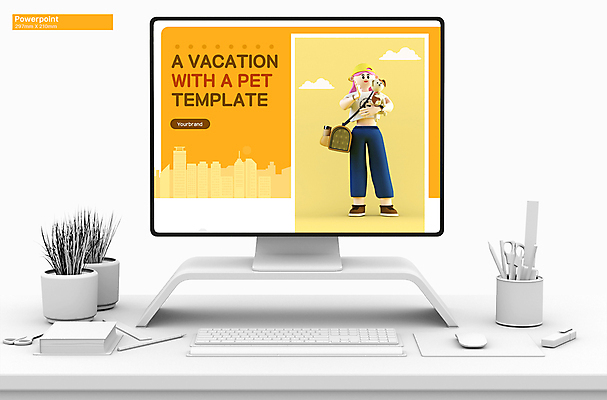 전신 템플릿 한마리 여자 반려견 가방 안기 3D캐릭터 한명 서기 성인 건물 여름휴가 바캉스 주황색 강아지 PPT 프레젠테이션 문서템플릿 성인여자한명만 들어올리기 애니형PPT 9P 이미지템플릿 펫캉스 캐릭터 1 건축물 잡화 컬러 모션 휴가 사람 반려동물 개 여자한명만 성인여자만 파일형식 여름_계절