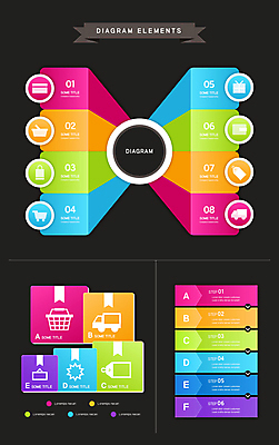 일러스트 그래프 사람없음 쇼핑 상자 컬러풀 사각형 인포그래픽 원형 연결 입체 심플 단계 순서 타임라인 탑차 국내일러스트 AI파일 도형 컬러 트럭 파일형식 벡터