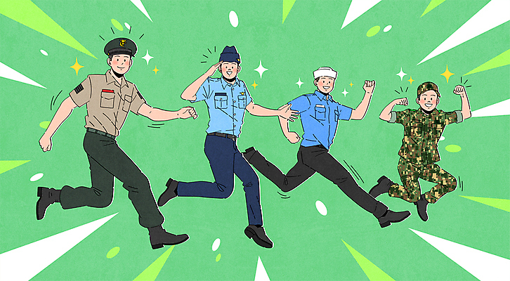 전신 남자 일러스트 손짓 여러명 성인 초록색 반짝임 달리기 점프 주먹 군인 공군 군복 역동적 해군 육군 경례 충성 해병 성인남자만 국내일러스트 AI파일 직업 컬러 다수 컨셉 유니폼 모션 군대 사람 인사 국군 해병대 남자만 성인만 파일형식 벡터